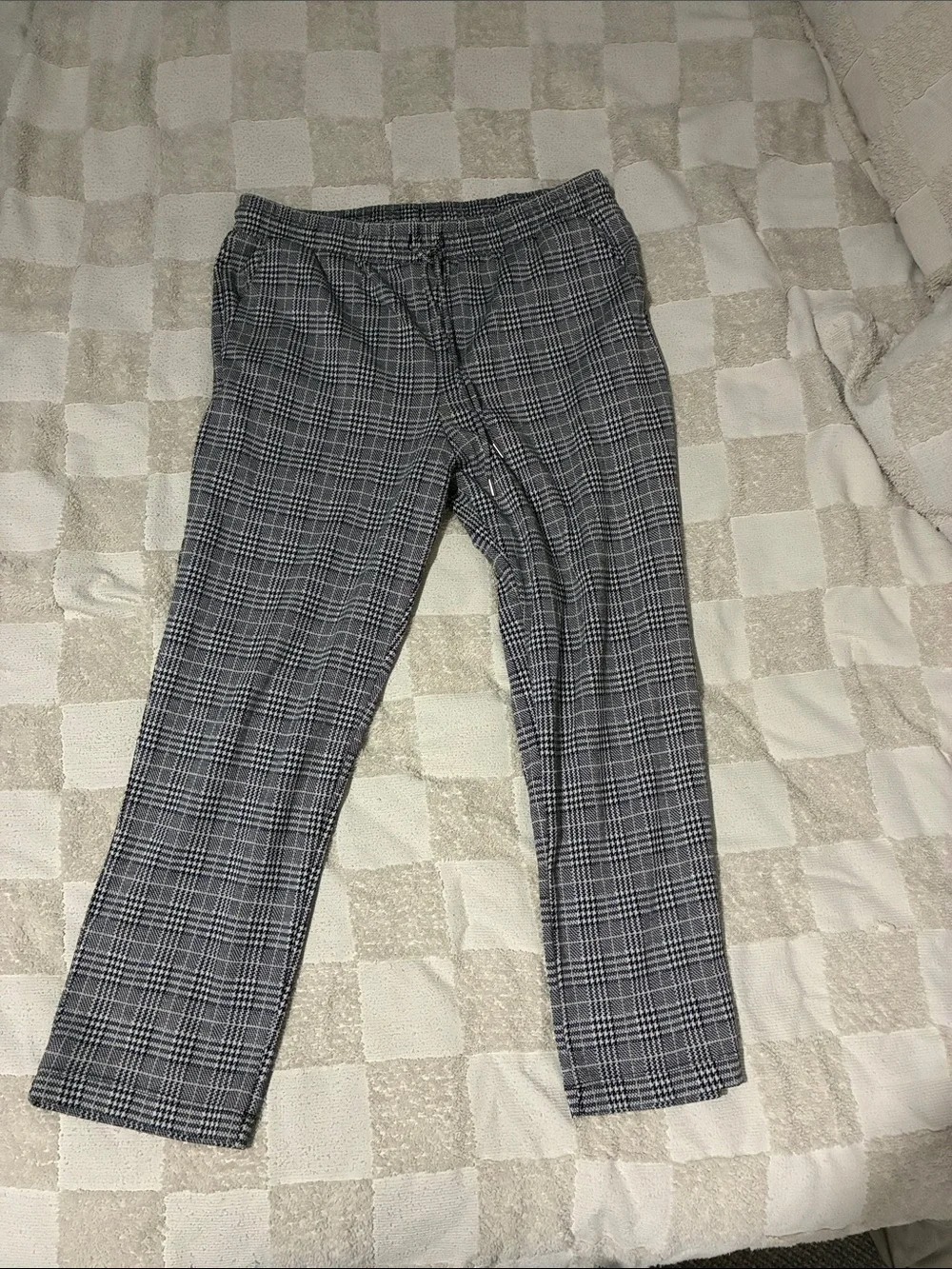 Time and Tru Black & Gray Plaid Straight Leg Pants
